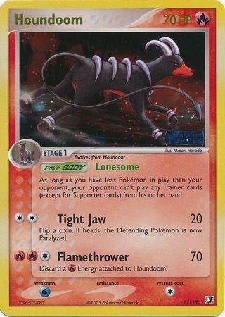 Houndoom Stamped Holo Unseen Forces 7/115