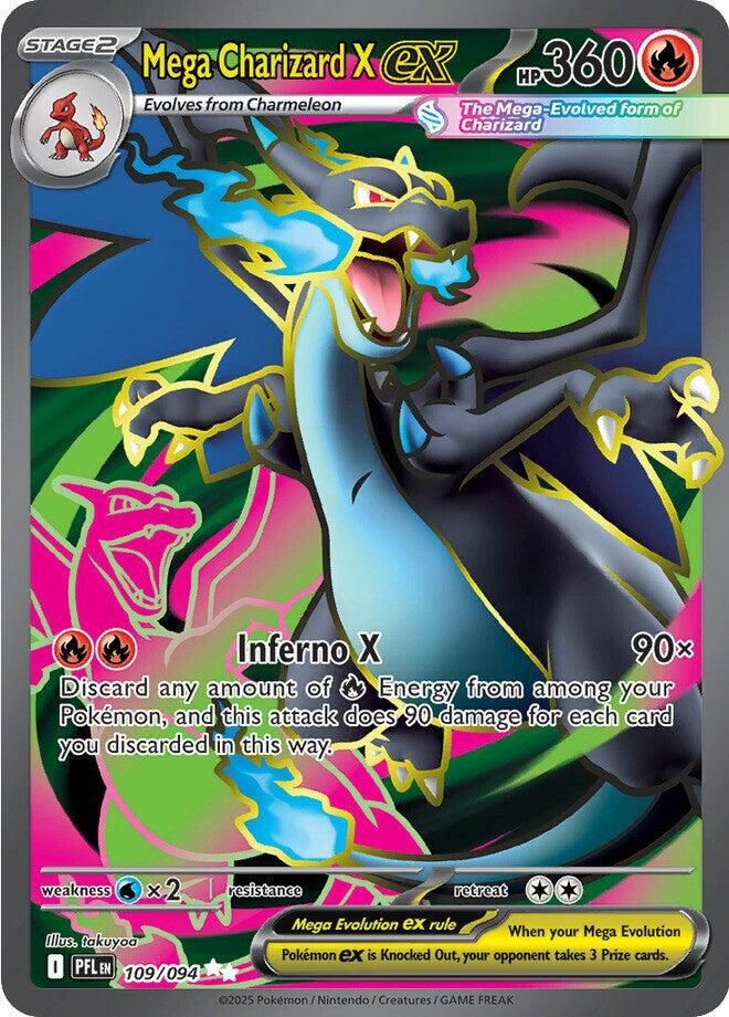 Mega Charizard X EX Full Art Holo Phantasmal Flames 109/94