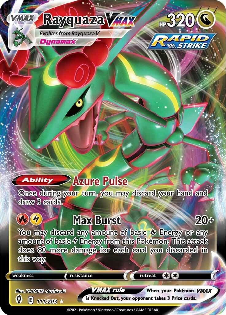 Rayquaza VMAX Full Art Holo Evolving Skies 111/203
