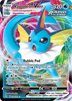 Vaporeon VMAX Full Art Holo Evolving Skies 30/203