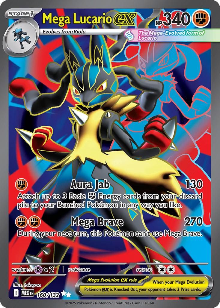 Mega Lucario EX Full Art Holo Mega Evolution 160/132