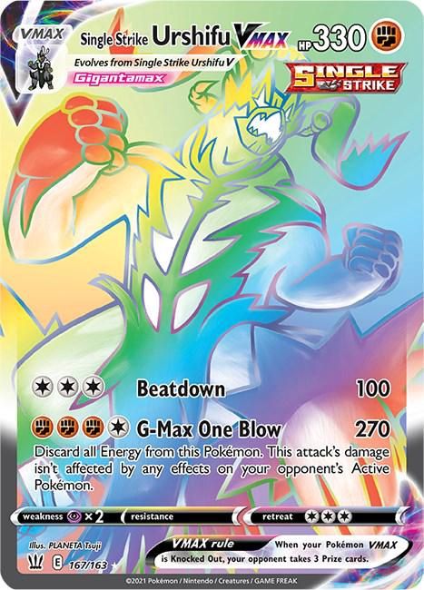 Single Strike Urshifu VMAX Full Art Holo Battle Styles 167/163