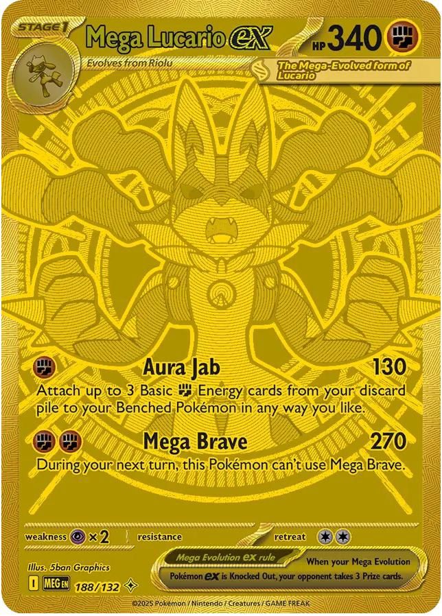 Mega Lucario EX Full Art Holo Mega Evolution 188/132