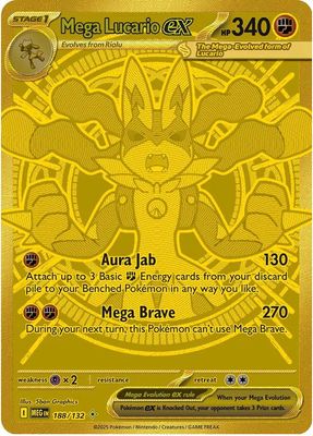 Mega Lucario EX Full Art Holo Mega Evolution 188/132