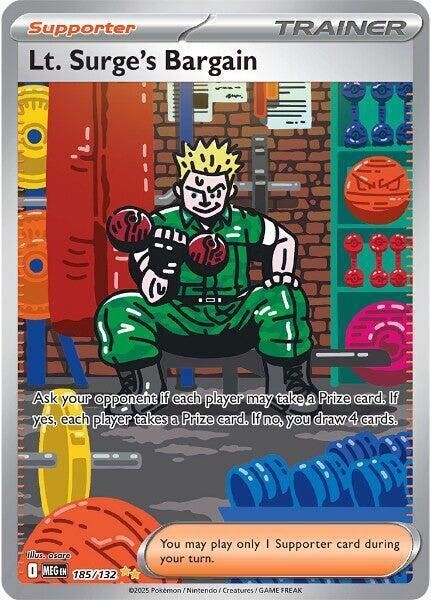 Lt Surge's Bargain Full Art Holo Mega Evolution 185/132