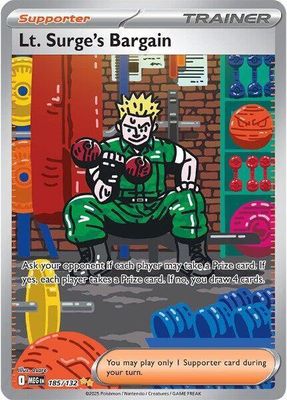 Lt Surge's Bargain Full Art Holo Mega Evolution 185/132