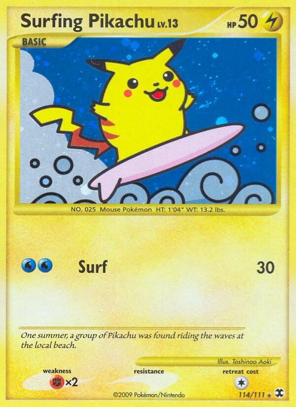 Surfing Pikachu Holo Rising Rivals 114/111