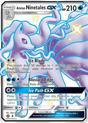 Alolan Ninetales GX Full Art Holo Hidden Fates SV53/SV94
