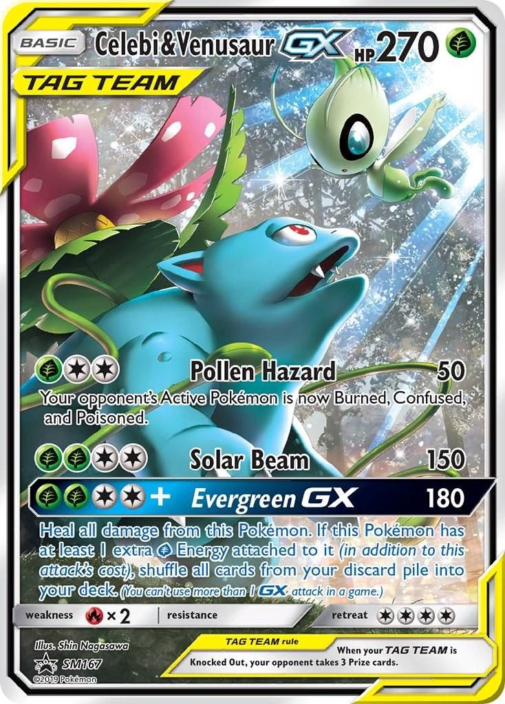 Celebi &amp; Venusaur GX Full Art Holo Promo SM167