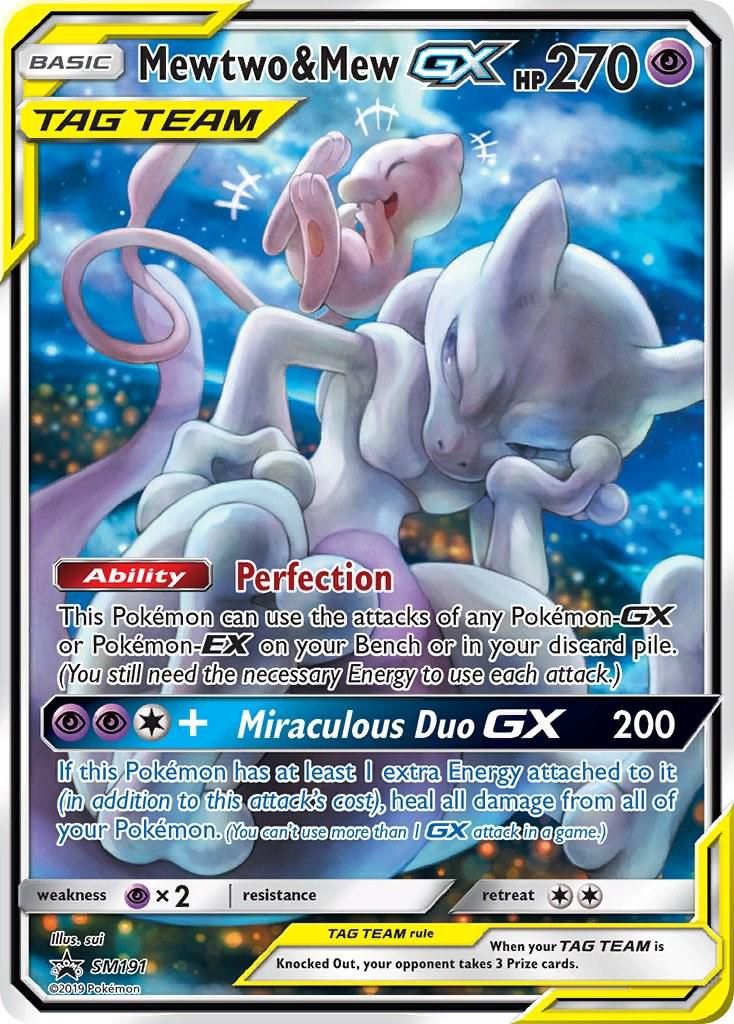 Mewtwo &amp; Mew GX Full Art Holo Promo SM191