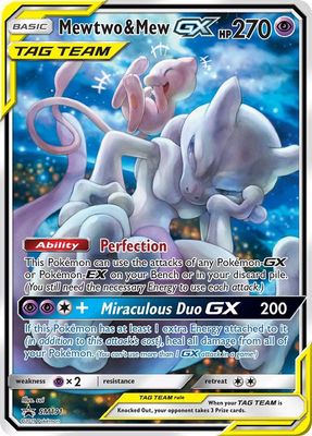 Mewtwo &amp; Mew GX Full Art Holo Promo SM191