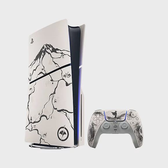 PS5 Console Slim Ghost of Yotei Black Edition, Condition: With Matching Controller