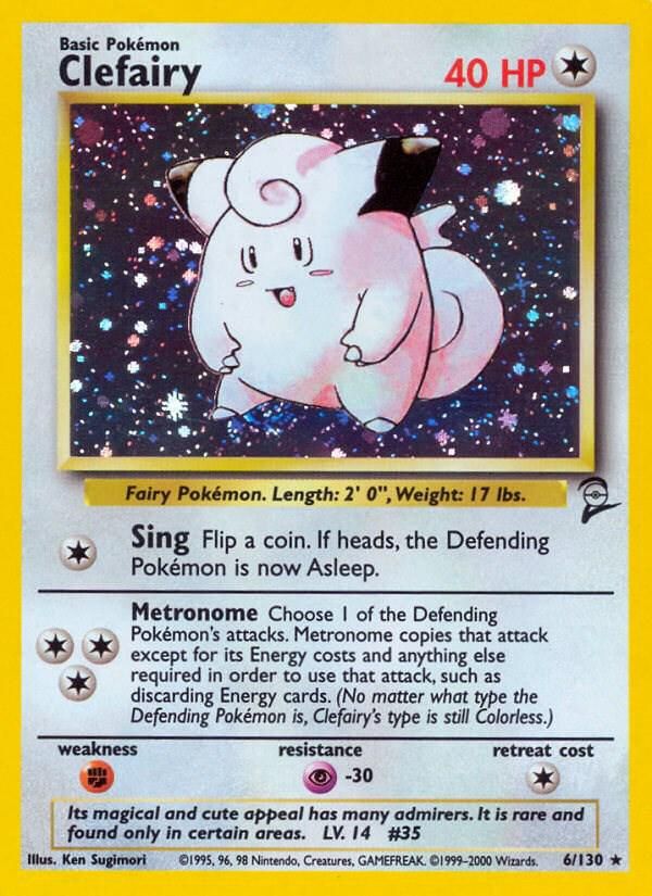 Clefairy Holo Base Set 2 6/130