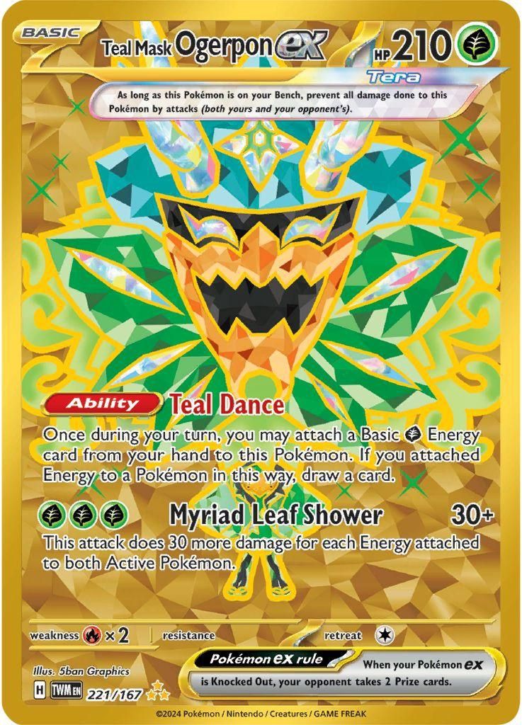 Teal Mask Ogerpon EX Full Art Holo Twilight Masquerade 221/167