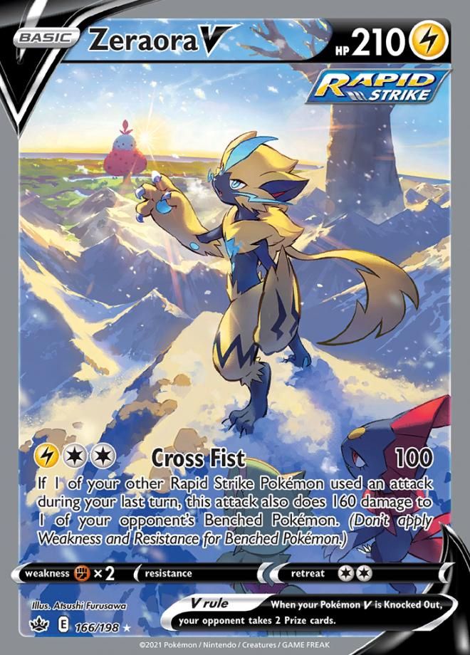 Zeraora V Full Art Holo Chilling Reign 166/198