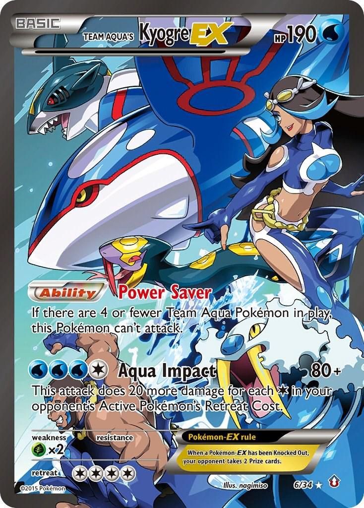 Team Aqua's Kyogre EX Full Art Holo Double Crisis 6/34