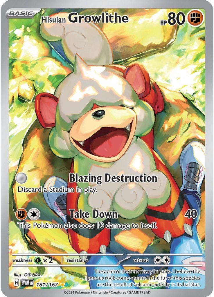 Hisuian Growlithe Full Art Holo Twilight Masquerade 181/167