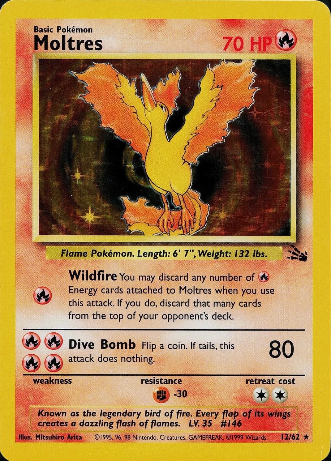 Moltres Holo Fossil 12/62