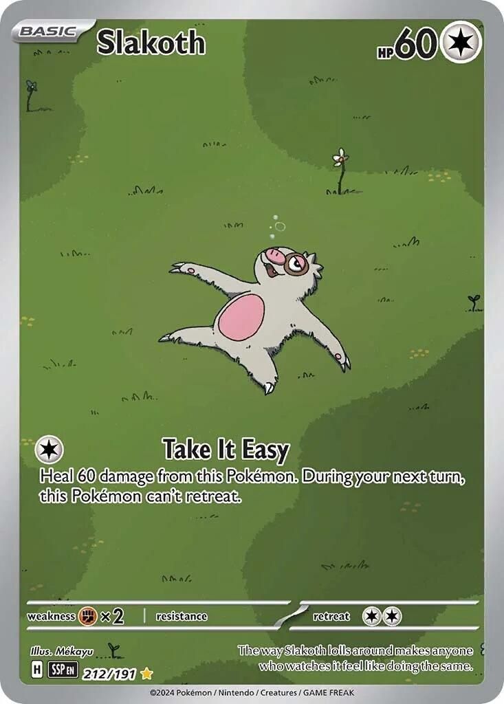 Slakoth Full Art Holo Surging Sparks 212/191