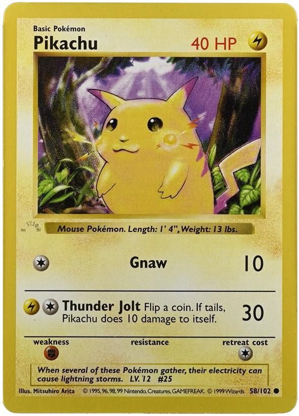 Pikachu Ghost Error 1st Edition Base Set 58/102