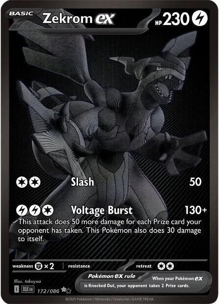 Zekrom EX Full Art Holo Black Bolt 172/86