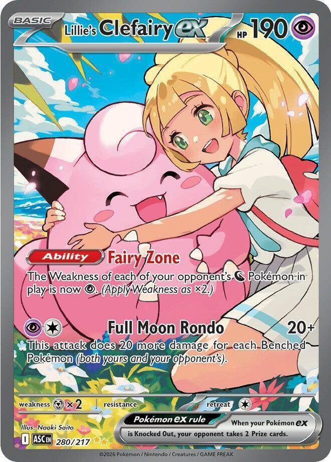 Lillie's Clefairy EX Full Art Holo Ascended Heroes 280/217