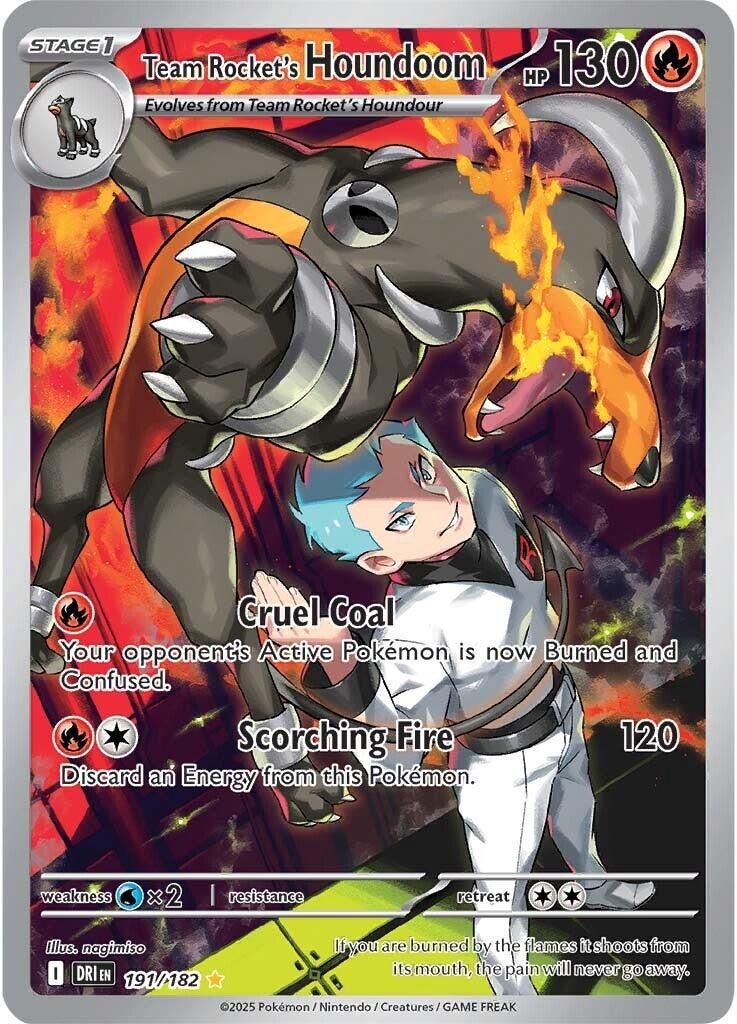 Team Rocket's Houndoom Full Art Holo Destined Rivals 191/182