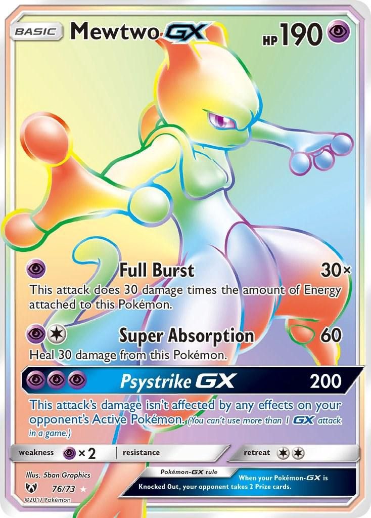 Mewtwo GX Full Art Holo Shining Legends 76/73