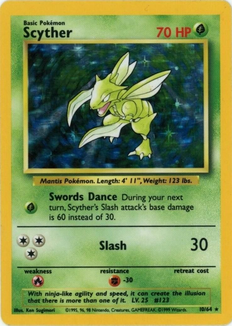 Scyther No Symbol Error Holo Jungle 10/64