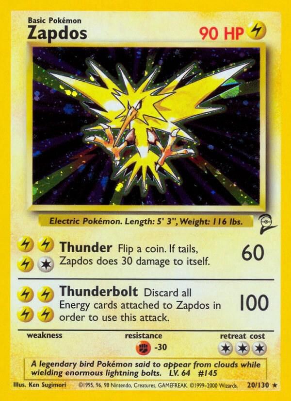 Zapdos Holo Base Set 2 20/130