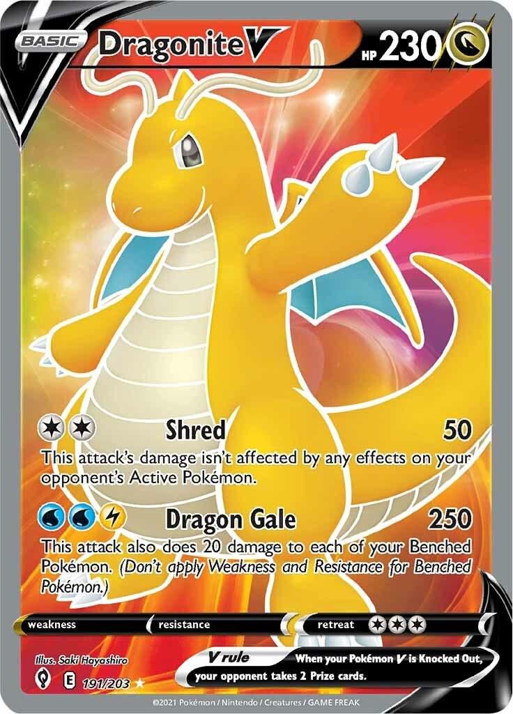 Dragonite V Full Art Holo Evolving Skies 191/203
