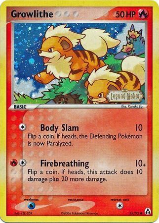 Growlithe Stamped Holo Legend Maker 55/92