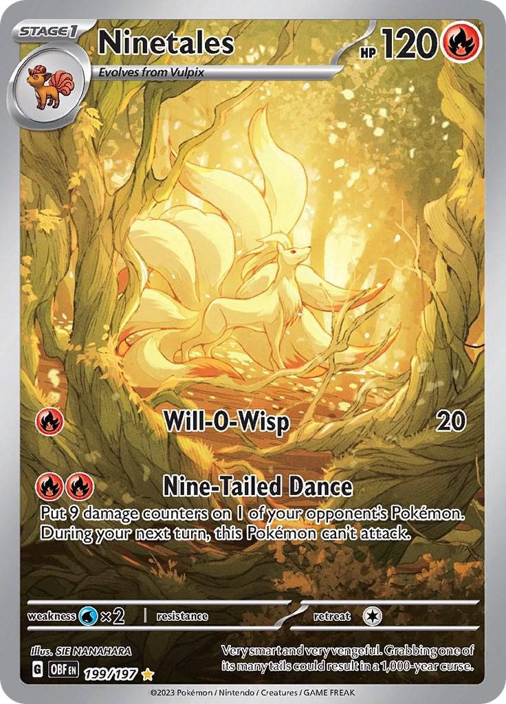 Ninetales Obsidian Flames Full Art Holo 199/197