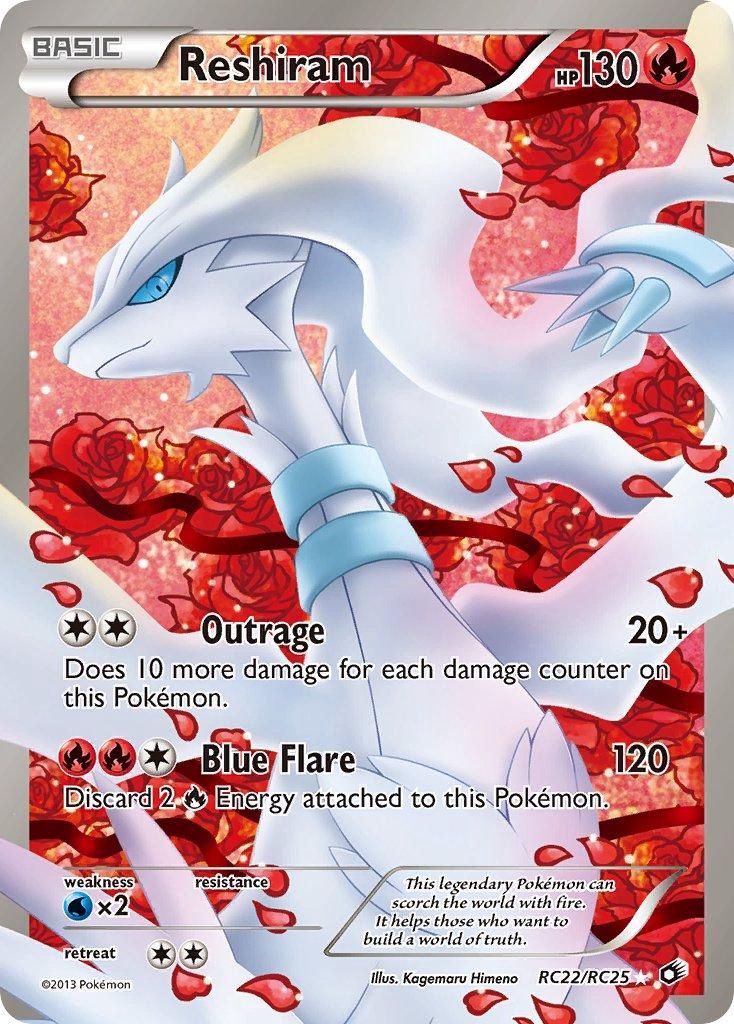 Reshiram Full Art Holo Legendary Treasures RC22/RC25