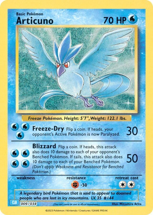 Articuno Holo TCG Classic 9/34