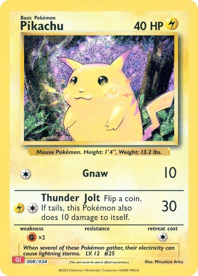 Pikachu Holo Trading Card Game Classic 8/34
