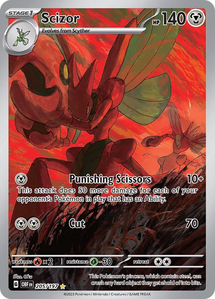 Scizor Full Art Holo Obsidian Flames 205/197