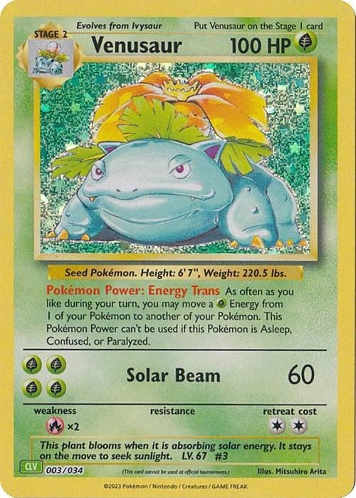 Venusaur Holo TCG Classic 3/34