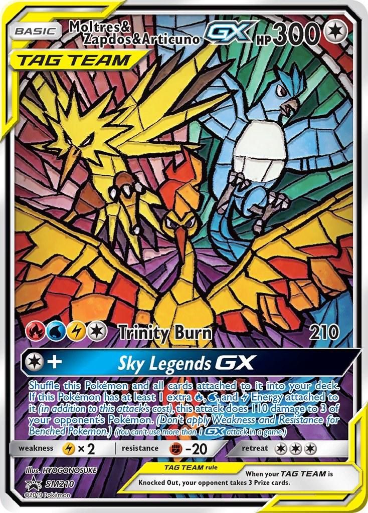 Moltres &amp; Zapdos &amp; Articuno GX Full Art Holo SM210