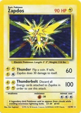 Zapdos Holo Base Set 16/102