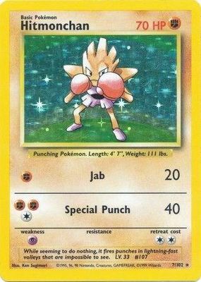 Hitmonchan Holo Base Set 7/102