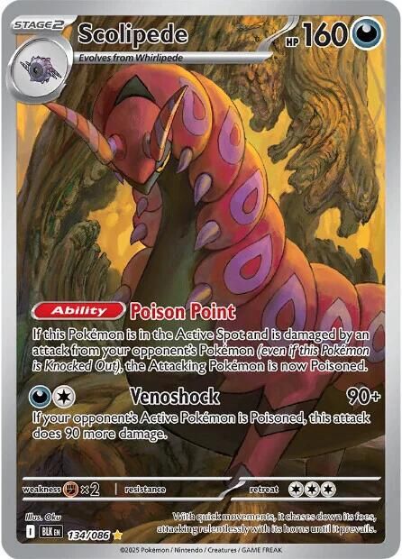 Scolipede Full Art Holo Black Bolt 134/86