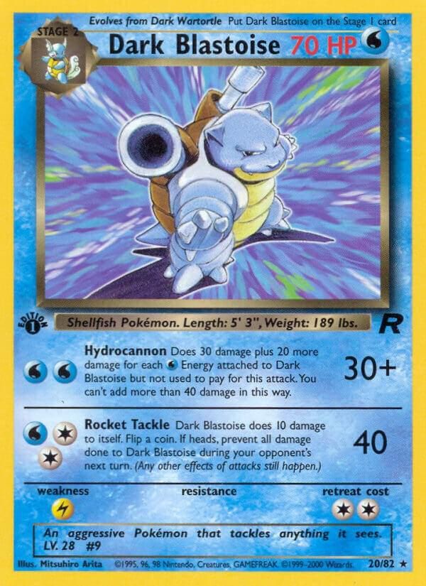 Dark Blastoise 1st Edition Team Rocket 20/82
