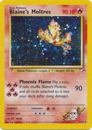 Blaine's Moltres Holo Gym Heroes 1/132