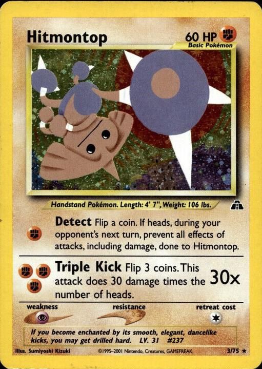 Hitmontop Holo Neo Discovery 3/75