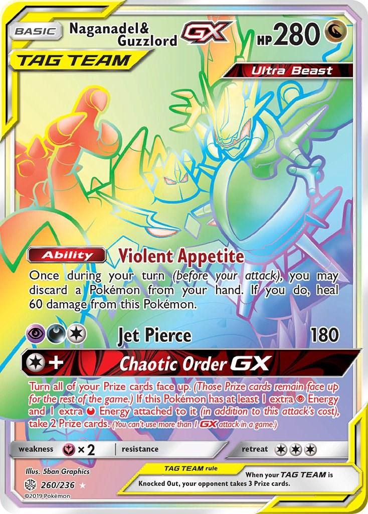 Naganadel &amp; Guzzlord GX Full Art Holo Cosmic Eclipse 260/236
