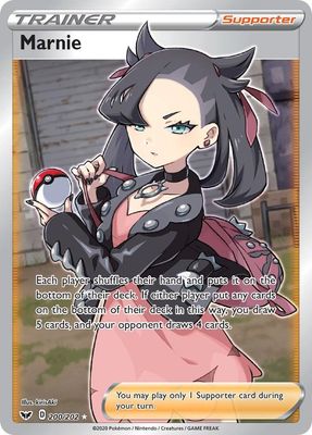 Marnie Full Art Holo Sword &amp; Shield 200/202