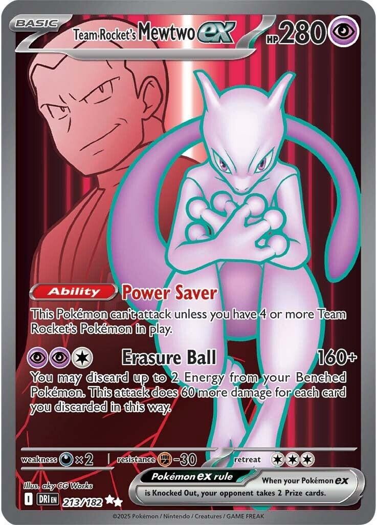 Team Rocket's Mewtwo EX Full Art Holo 213/182