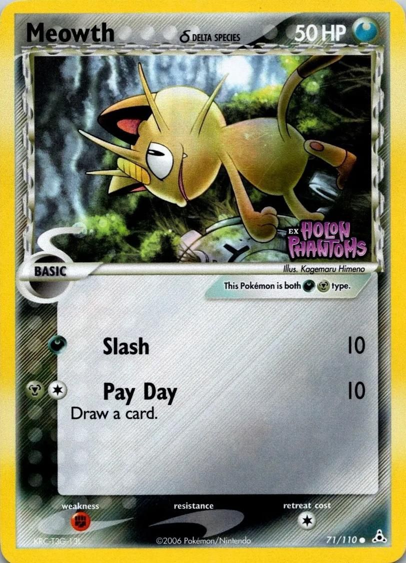Meowth Stamped Holo Holon Phantoms 71/110