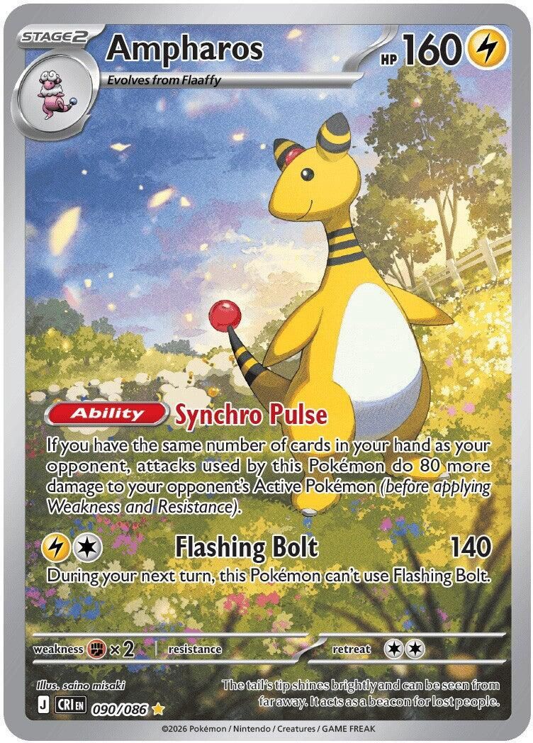 Ampharos Full Art Holo Chaos Rising 90/86
